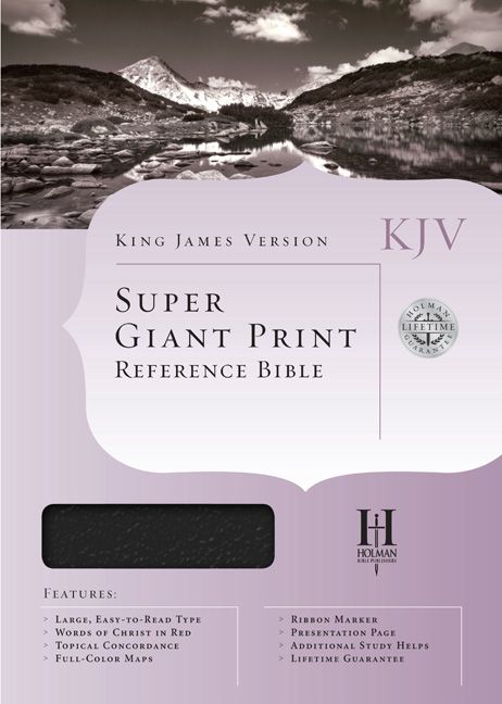 KJV Super Giant Print Reference Bible, Black Imitation Leather Indexed