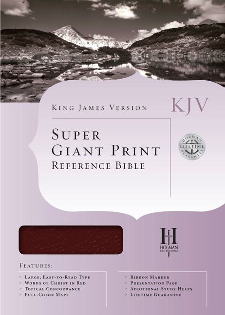 KJV Super Giant Print Reference Bible, Burgundy Simulated Leather