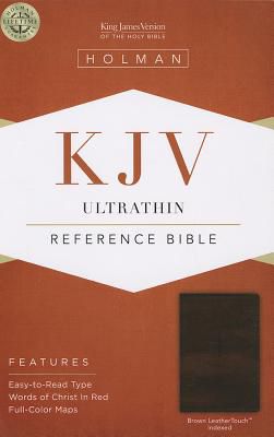 KJV Ultrathin Reference Bible, Brown LeatherTouch Indexed