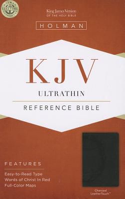 KJV Ultrathin Reference Bible, Charcoal LeatherTouch