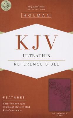 KJV Ultrathin Reference Bible, Pink LeatherTouch Indexed