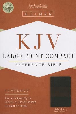 KJV Large Print Compact Reference Bible, Saddle Brown LeatherTouch