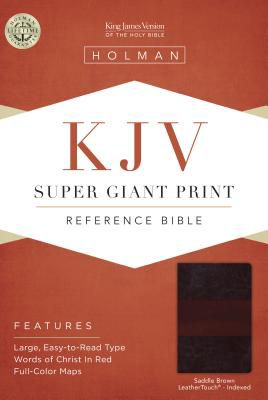 KJV Super Giant Print Reference Bible, Saddle Brown LeatherTouch Indexed