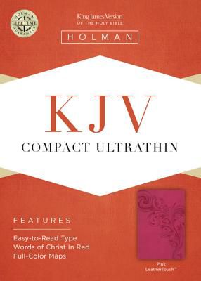 KJV Compact Ultrathin Bible, Pink LeatherTouch