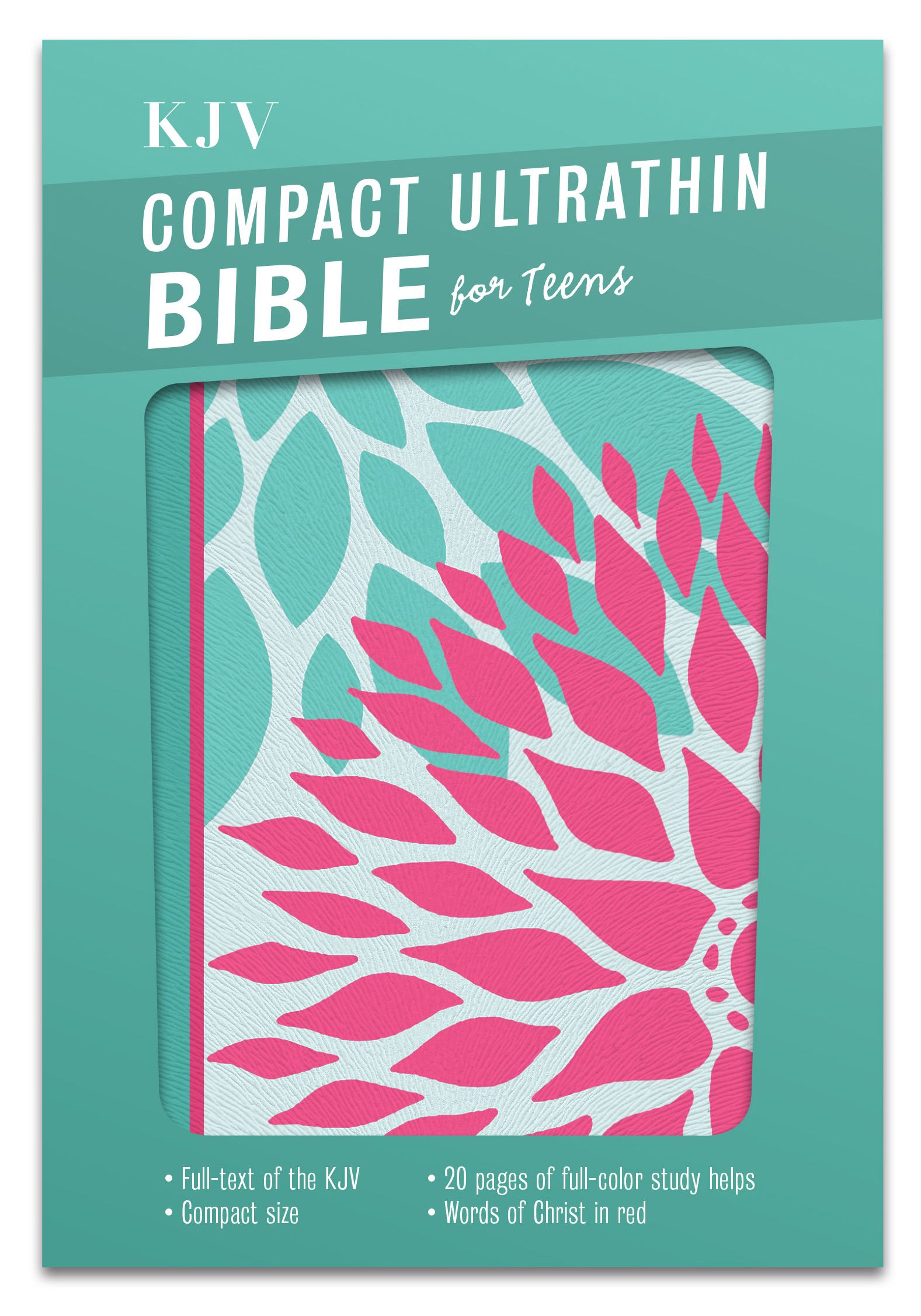 KJV Compact Ultrathin Bible for Teens, Green Blossoms LeatherTouch