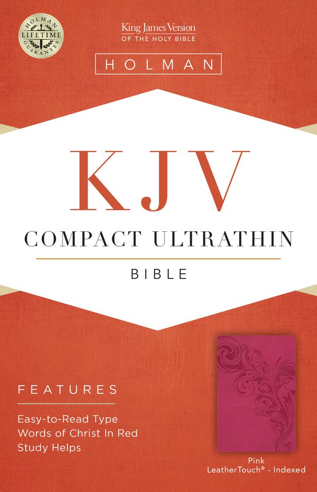 KJV Compact Ultrathin Bible, Pink LeatherTouch, Indexed