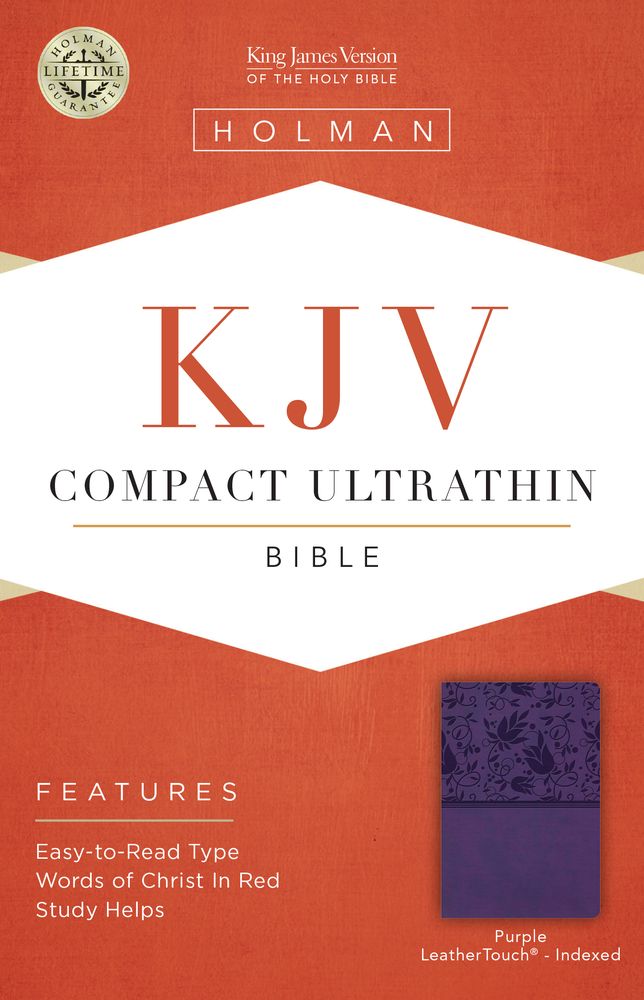 KJV Compact Ultrathin Reference Bible, Purple LeatherTouch, Indexed