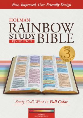 KJV Rainbow Study Bible, Maroon LeatherTouch