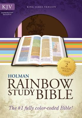 KJV Rainbow Study Bible, Pink/Brown LeatherTouch